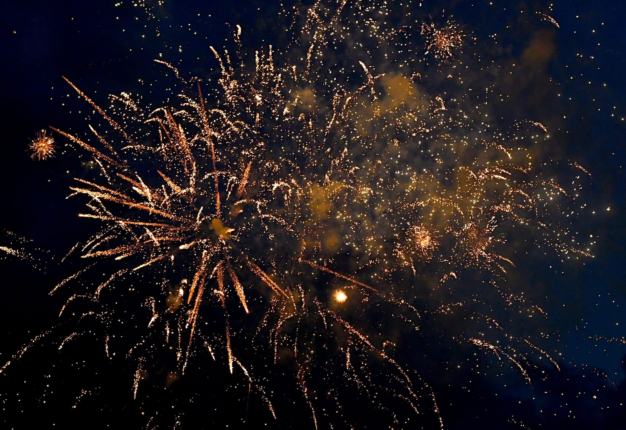 Tight photo of fireworks.